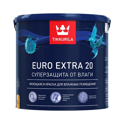 Краска Tikkurila Euro Extra-20 основа С  0,9 л 5220036163 - фото 51003