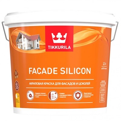 Краска фасадная Tikkurila Facade Silicon база С глубокоматовая 2,7 л 5220037608 - фото 51094