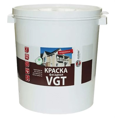 Краска фасадная VGT ВД-АК-1180 белоснежная 45 кг 5220036354 - фото 51135