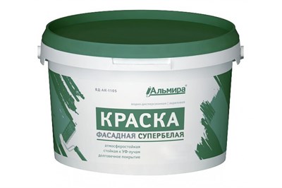 Альмира Краска Фасадная супербелая люкс 14 кг 00-00000382 522003766884455240 - фото 51171