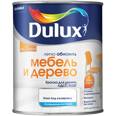Краска водно-дисперсионная Dulux Легко обновить Мебель и дерево база BC 0,75 л матовая oaquRjlRgSFyGohDZVewr1 - фото 51294