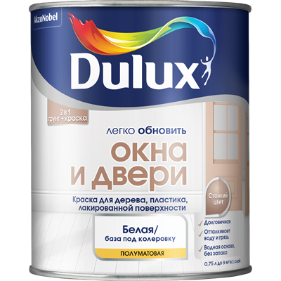 Краска Dulux Легко Обновить Окна и двери база BW полуматовая 0,75 л Ziof56AYi1vv0ZtXgB1C30 - фото 51331