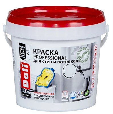 Краска для стен и потолков акриловая Dali Professional база С 0,9 л TXCMj0irioC-SWRbjtpYK2 - фото 51366