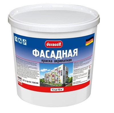 Краска фасадная  Pufas Decoself ФК D морозостойкая белая 15 л/22,2 кг j-sqJttAj6Qs6dzI5PNuG3 - фото 51458