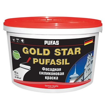Краска фасадная Pufas Gold Star Purfasil D морозостойкая 10 л/14,9 кг HHCakfoThwjUwL7AAcJB63 - фото 51459