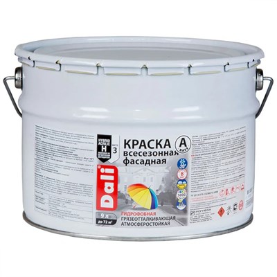 Краска фасадная акриловая Dali 20805 всесезонная база А 9 л PVZOpTSWjSFMcDLnvcRua0 - фото 51474
