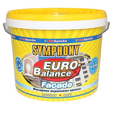 Краска фасадная водоэмульсионная Symphony Euro-Balance Aqua 00-01100261 LC 10/9 л NUXDNcOliiMnJ9CgVr6zx3 - фото 51488