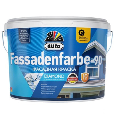 Краска фасадная Dufa Fassadenfarbe RD90 матовая белая 9 л E7yXQxDRj6clKKsAdb0vk2 - фото 51489