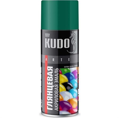 Эмаль аэрозольная универсальная Kudo KU-A6016 высокоглянцевая Ral 6016 темно-зеленая 520 мл 000016087 - фото 51567