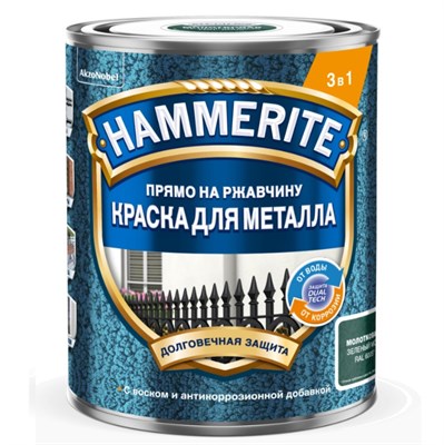 Краска для металлических поверхностей Hammerite молотковая RAL6005 зеленый мох 0,75 л zkhhWh84i2ETLcrU-WC6P1 - фото 51632