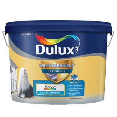 Краска фасадная Dulux Weathershield Extraflex матовая база BC 9 л GhhkBTA-hKYEg9MrWDgHf1 - фото 51642