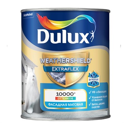 Краска фасадная Dulux Weathershield Extraflex матовая база BC 0,9 л QnuKppGDhXyYX9MNii0BQ0 - фото 51660