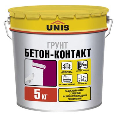 Грунт Бетон Контакт Юнис PROFI, 5 кг 521275 - фото 52034