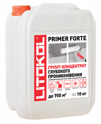 Литокол PRIMER FORTE Грунт-концентрат глубокого проникновения 10 кг 522001680 - фото 52112