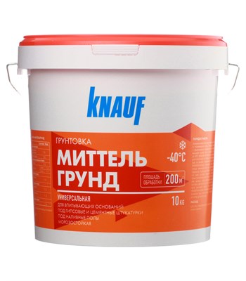 Кнауф Миттельгрунд Грунтовка (Мороз) универсальная для впитывающих оснований, 10 кг 521288 - фото 52601