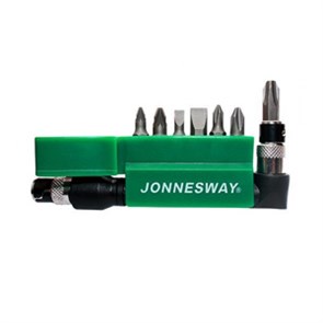 Комплект вставок-бит 1/4"DR SL4.7 PH1.2.3 PZ1.2 c Г-обр.приводом 8пр JONNESWAY 522003766884467807