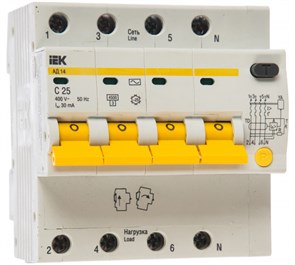Выключатель автоматический дифференциальный АД-14 4п 25А 30мА С JOjAkdKrjtgUF7UP6FAEn3