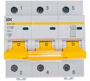 Выключатель автоматический трехполюсный 100 А C ВА47-100 C 10кА eJq95srwhRwn4EtD2yBkz2