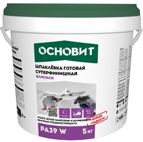 Шпаклевка готовая суперфинишная ОСНОВИТ ЭЛИСИЛК PA39 W, 5 кг HT5hEGnHisSlwMpXNwYqi1